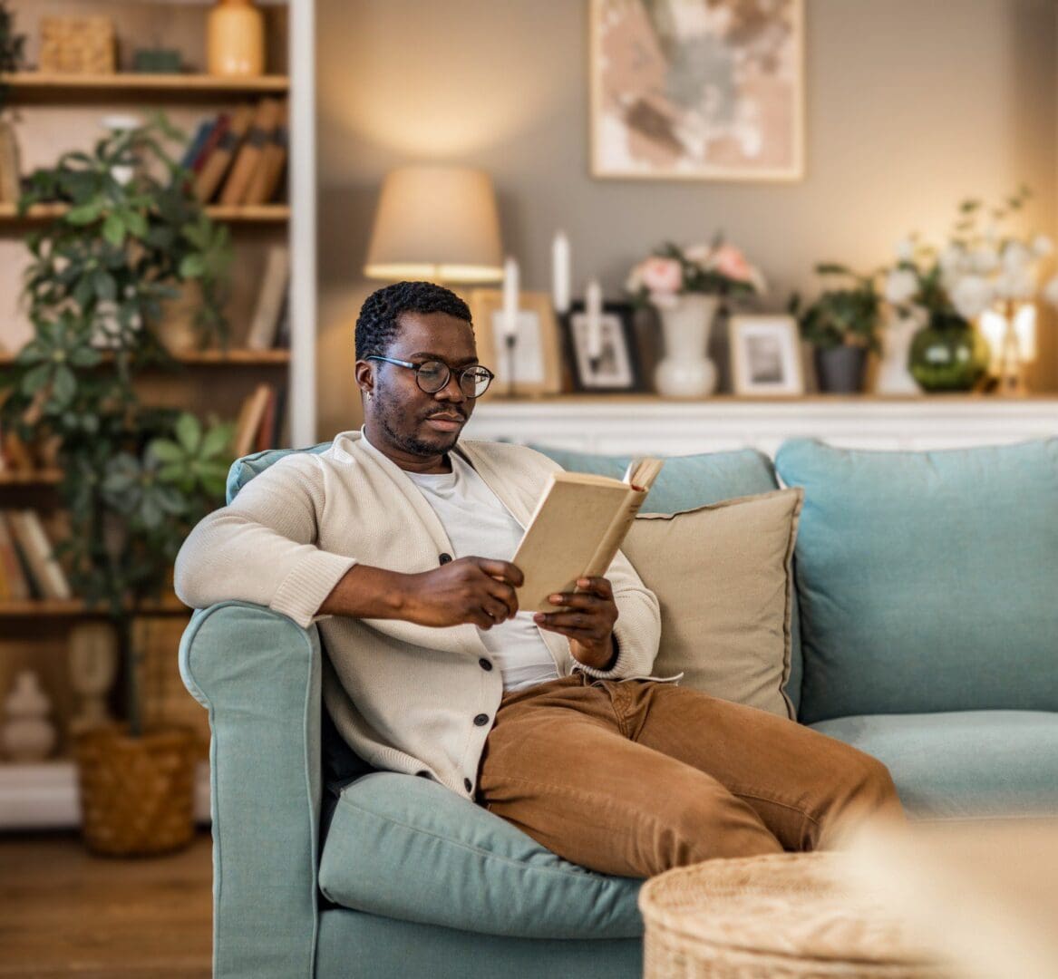 Relaxing in a comfortable living room